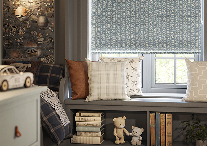 Rolling Hills Velvet, Charcoal - Roman Blind - Image 5